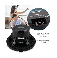 Pyle 6.5" Waterproof Rated Marine Speakers with Wireless Rf Streaming Support (Supplemental Speakers for Model: 'PLMRF65MB')