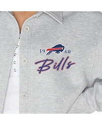 Gameday Couture Women's Ash Buffalo Bills Full-Button Long Sleeve Overshirt