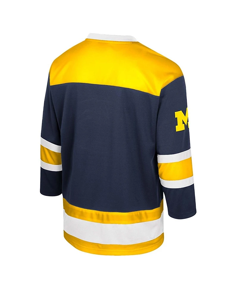 Colosseum Men's Navy Michigan Wolverines Athletic Machine Fashion Hockey Jersey