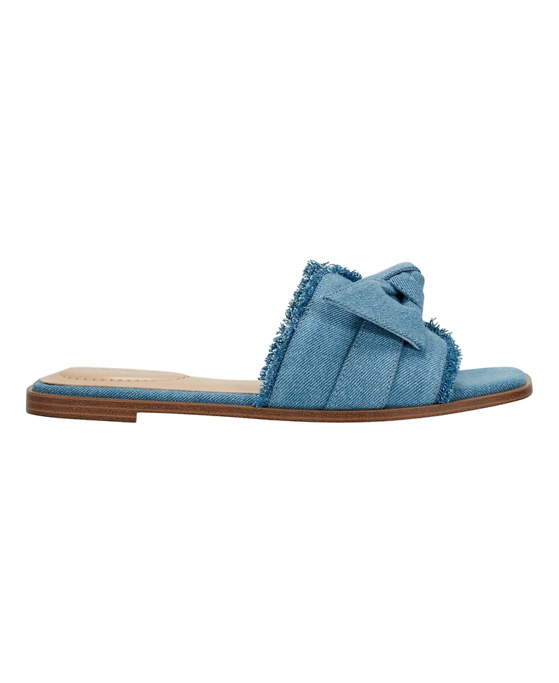 Bandolino Women's Vallen Knotted Bow Flat Slide Sandals