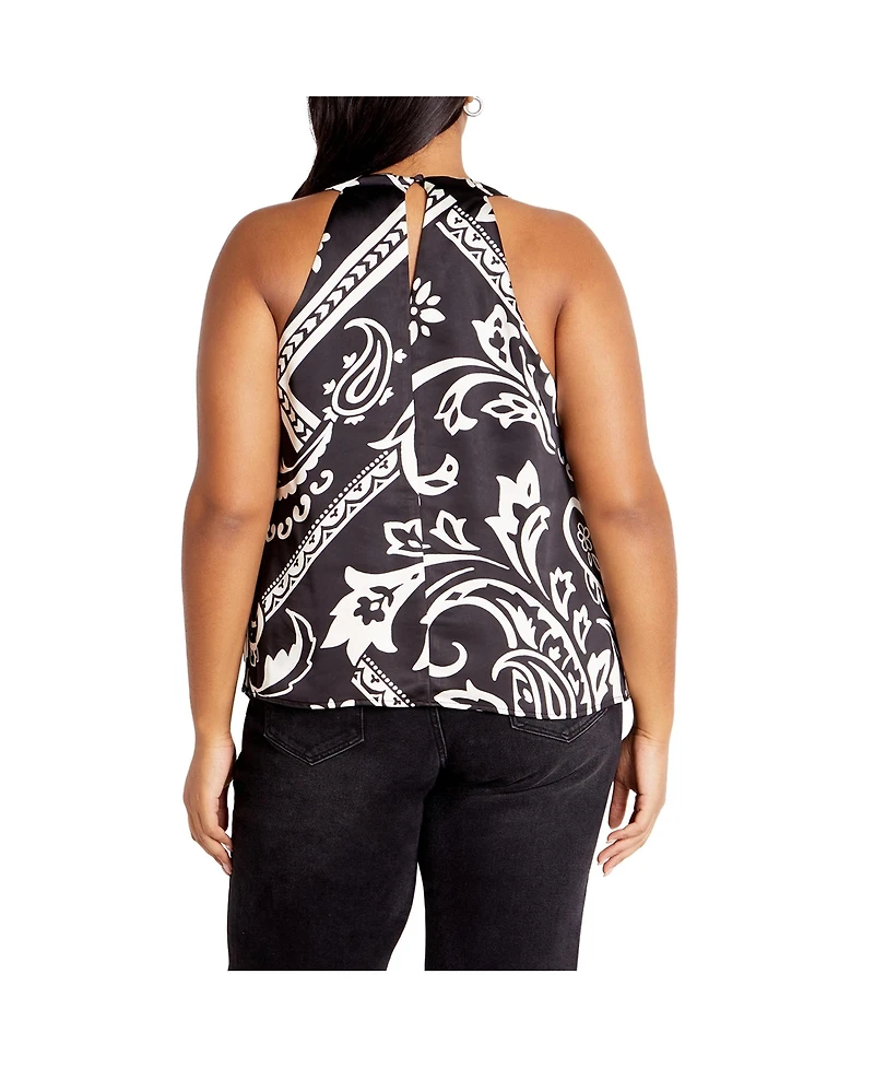 City Chic Plus Perri Print Top