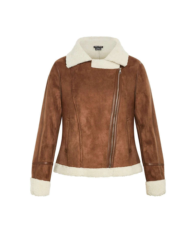 City Chic Plus Sherpa Hunter Jacket