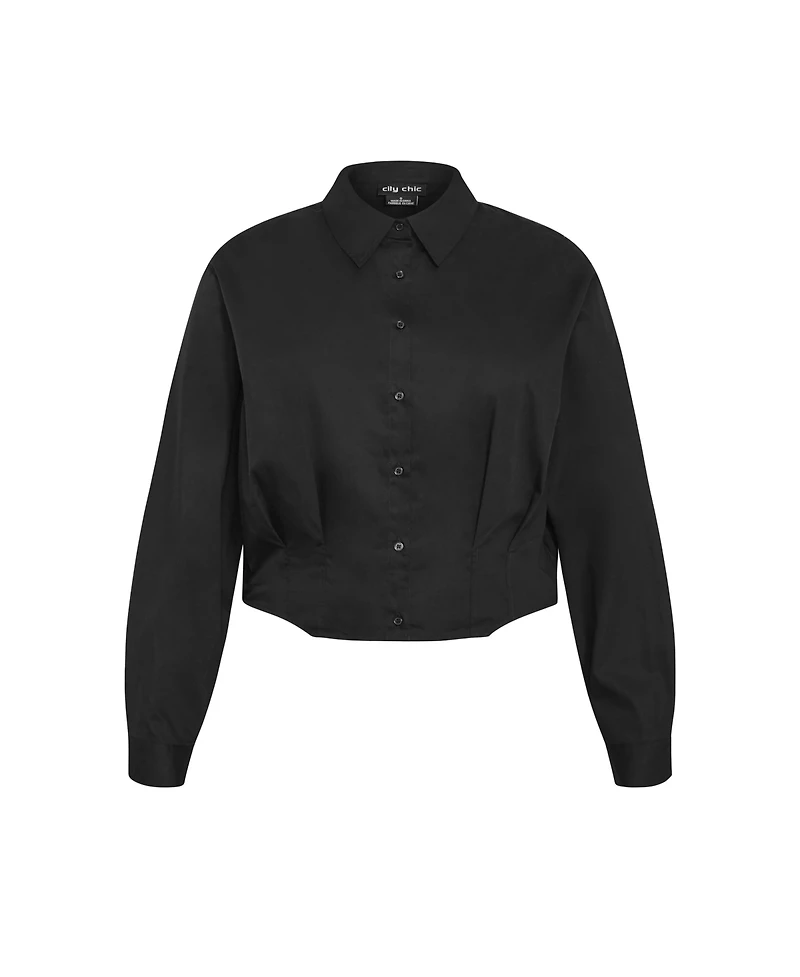 Plus Classic Crop Shirt