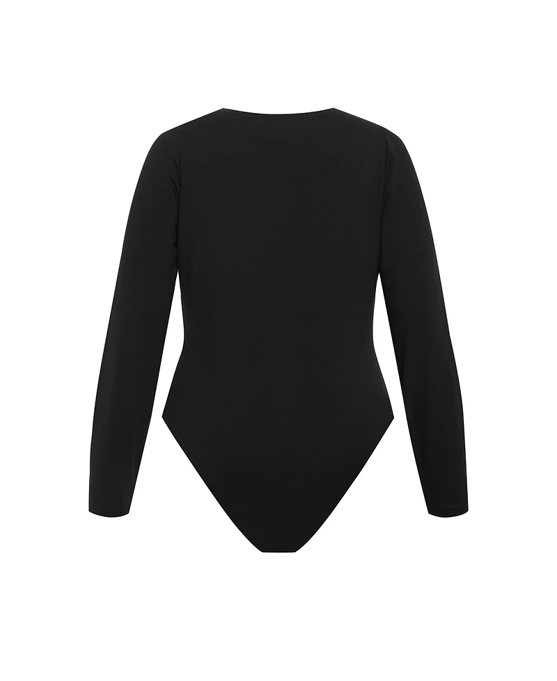 City Chic Plus Amelila Pleat Bodysuit