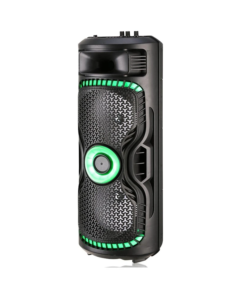 Toptech Braze-8 Bluetooth Speaker, Dual 8" Woofer Disco Lights