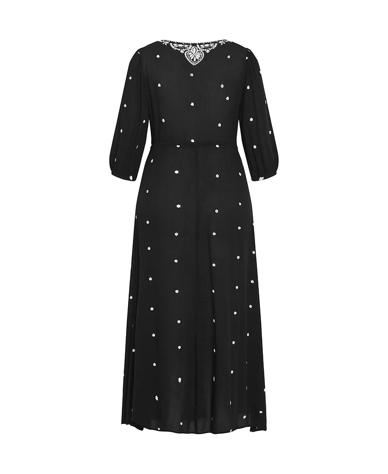 City Chic Plus Ulla Embroidered Dress