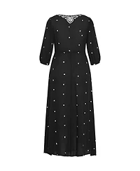 City Chic Plus Ulla Embroidered Dress