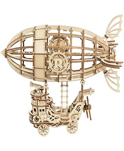 Robotime 3D Wooden Airship Jigsaw Puzzle Craft Kits, Best Toys Gifts for Teens Adults, Beige, 7"4.9"6.5"