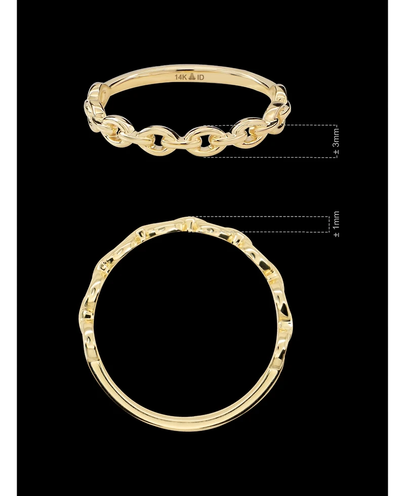 Devata Cable Link Ring in 14K Gold, Size 6, approx. 1.5 grams.