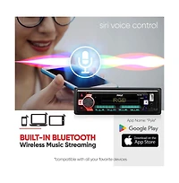 Pyle Single Din Bluetooth Stereo Receiver with MP3, Usb, Aux, 300W, Black