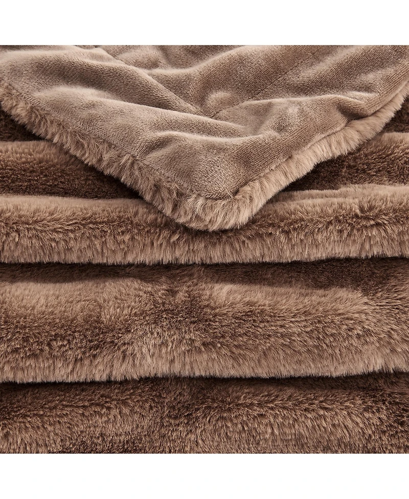 Linery & Co. Faux Fur Reversible Throw Blanket