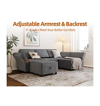 gaomon 87.4" Chenille Reversible Sectional Sofa, 5-Seater Modular Sectional Sofa, Comfy Sectional Sleeper Sofa Couch with Chaise, U-Shape Modular Couc