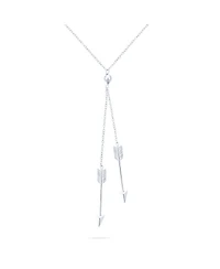 Bling Jewelry Vertical Dangle Lariat Pendant Necklace Gold Plated Sterling Silver