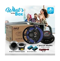Pyle 6.5'' Three-Way Component Speaker System, 150W, Black