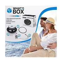 Pyle 6.5'' Slim Waterproof Subwoofer with Rgb Lights and Remote Control, 150W