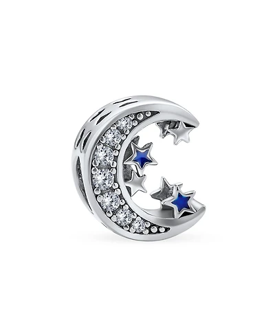 Bling Jewelry Celestial Crescent Moon Star Charm Bead in Sterling Silver European Bracelets