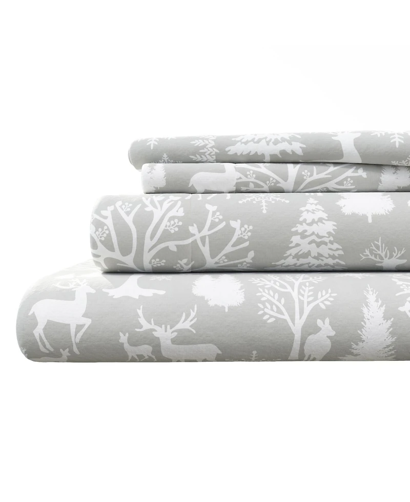 Linery & Co. Ultra-Soft Turkish Cotton Flannel Lodge Print Sheet Set