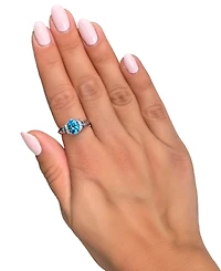Le Vian Blue Topaz (2 ct. t.w.), Blueberry Sapphire (1/6 ct. t.w.) & Nude Diamond (1/20 ct. t.w.) Statement Ring in 14k White Gold