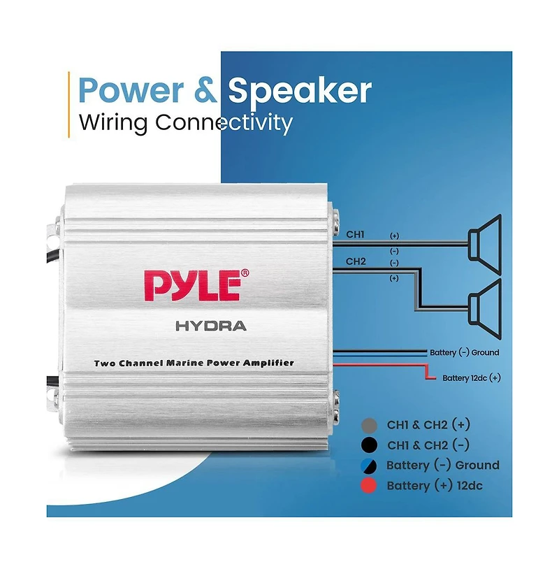 Pyle Double Din Marine Bluetooth Stereo Receiver with Dvd/Cd/MP3/Usb/Aux - Black