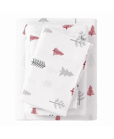 Linery & Co. 100% Turkish Cotton Winter Flannel Sheet Set - Winter trees