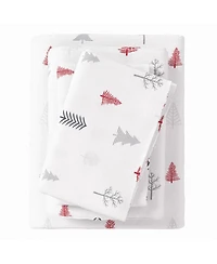 Linery & Co. 100% Turkish Cotton Winter Flannel Sheet Set - Winter trees