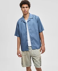 Mode of One Men's Relaxed-Fit Button-Down Utility Camp Shirt, Macy's Exclusive