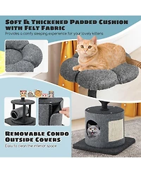 Gymax 35'' Cat Tree Tower 3-Layer Activity Center w/ Sisal Scratching Board & 2 Perches