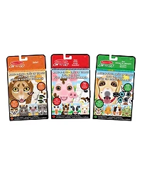 Melissa and Doug Make-a-Face Reusable Sticker Pad Bundle - Safari, Farm and Pet Sticker Activity Pads, Pack of 3