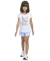adidas Toddler & Little Girls Cap-Sleeve T-Shirt & Woven Shorts, 2 Piece Set