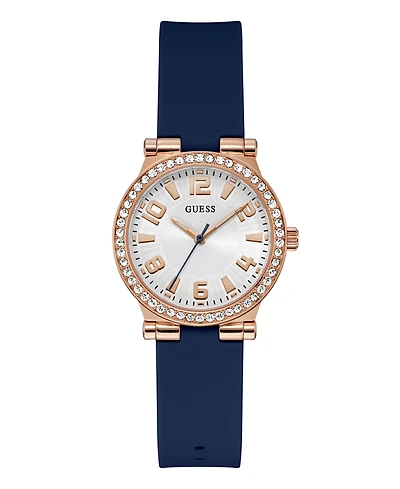 Guess Women's Analog Blue Silicone Watch, 32mm