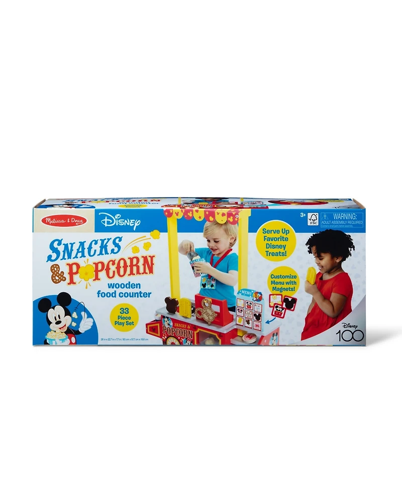 Melissa and Doug Disney Snacks Popcorn Wooden Food Counter