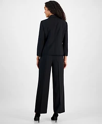 Le Suit Women's Shawl-Collar One-Button Jacket & Pull-On Straight-Leg Pants Set, Regular Petite