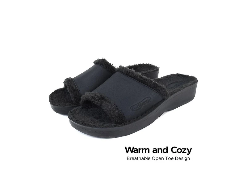 Aerothotic - Aspen Fuzzy Strap Ladies Arch Support Slides