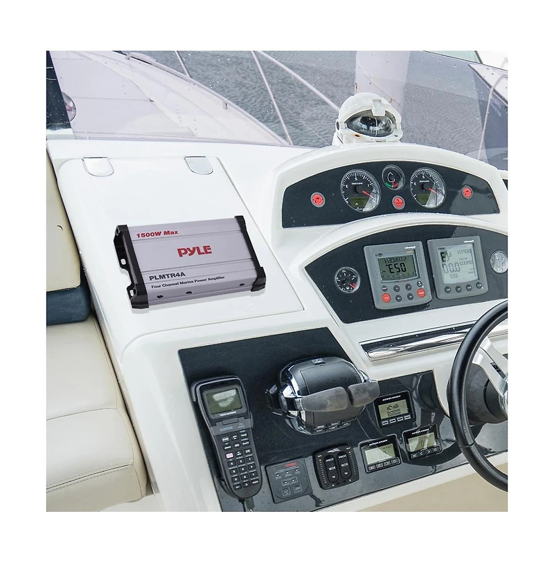 Pyle 4-Channel Waterproof PowerSport Amplifier, 1500W, Marine Grade