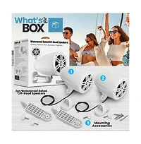 Pyle 5.25 Waterproof Marine Box Speakers, 180W, 2-Way Off-Road System (White)