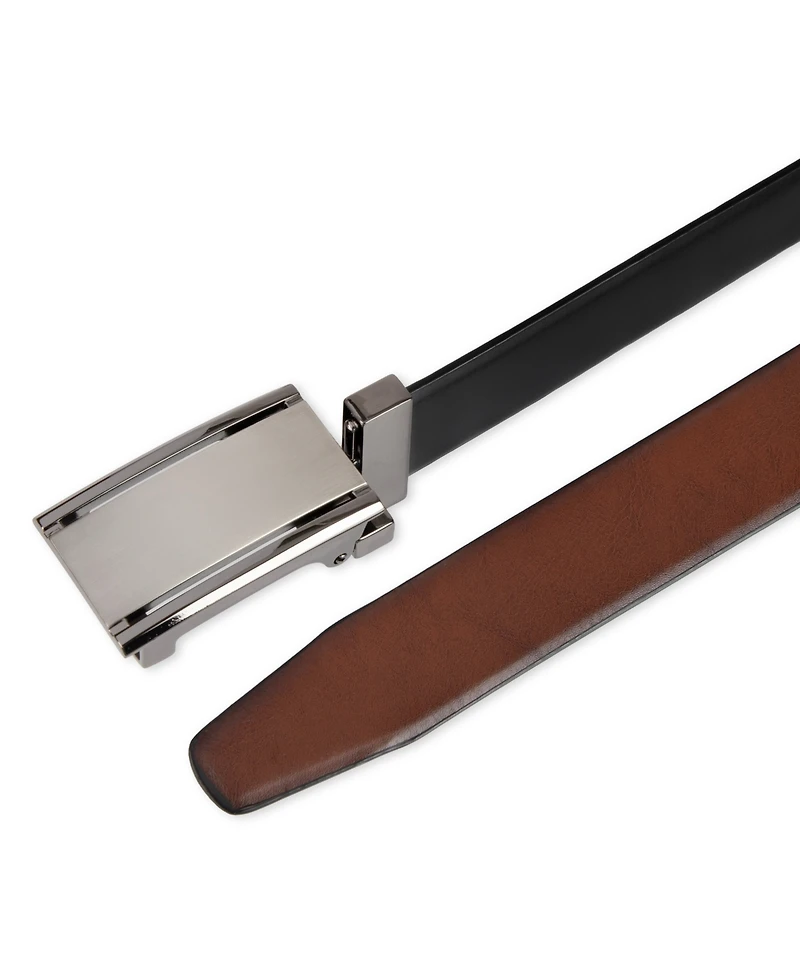 Alfani Men's 2-In-1 Reversible AlfaTech Custom Fit Pressure Locking Plaque Buckle Belt