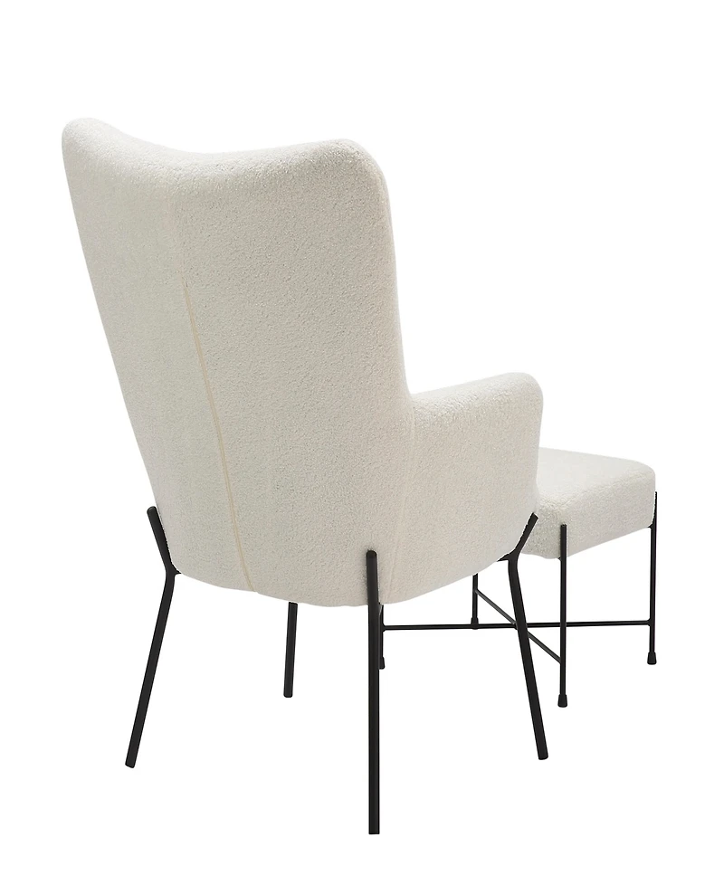 Lumisource 2-Pc. Metal Izzy Industrial Lounge Chair and Ottoman Set