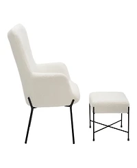 Lumisource 2-Pc. Metal Izzy Industrial Lounge Chair and Ottoman Set