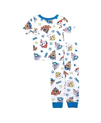 Paw Patrol Toddler Boys Short Sleeve T-Shirt and Pant, 2-Piece Pajama Set