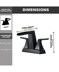 Casainc Centerset Faucet 2-handle Bathroom Faucet with Drain Assembly