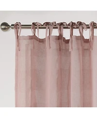 Grayson Stripe Sheer Tie Top Curtains Pair, 52"X84"
