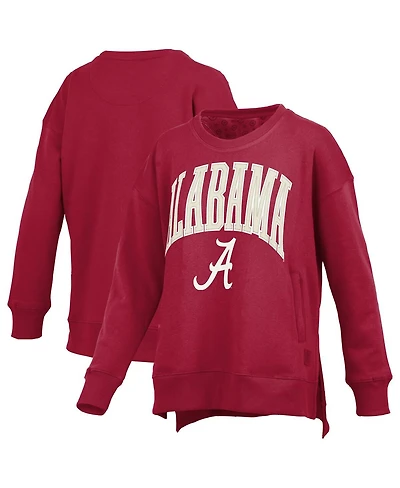 Pressbox Women's Crimson Alabama Crimson Tide Pocketed Arch Pullover Sweatshirt