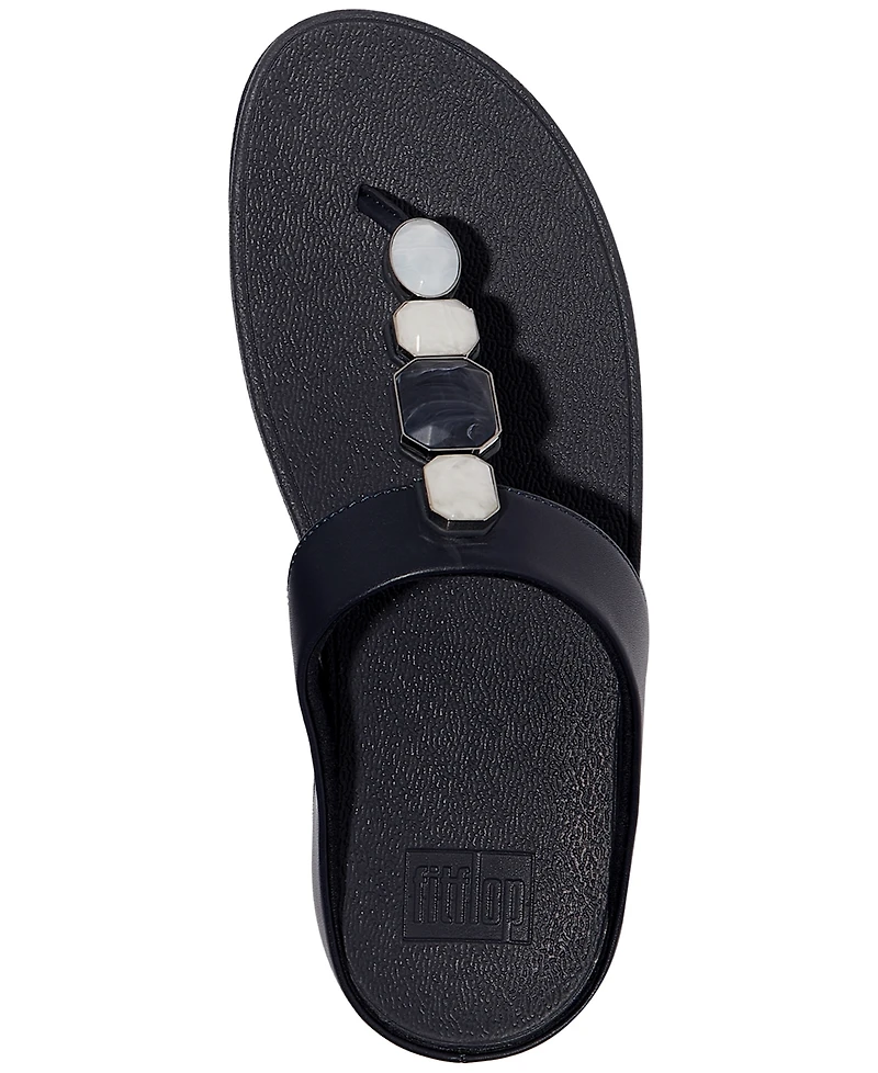 FitFlop Women's Fino Multi-Stone Leather Wedge Sandals
