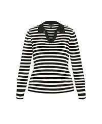 City Chic Plus Size Zola Stripe Sweater