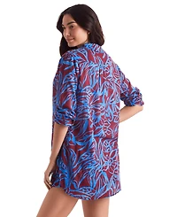 Mimi Flamingo Women's Laguna Cotton Cover-Up Shirt