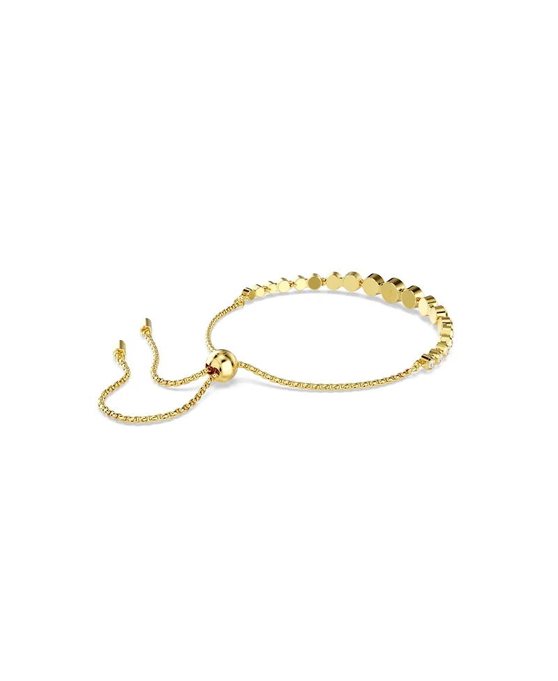 Swarovski Imber White, Gold-Tone Plated Mixed Round Cuts Tennis Bracelet