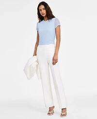 Bar Iii Women's Printed Mesh Crewneck Top, Exclusively at Macy's