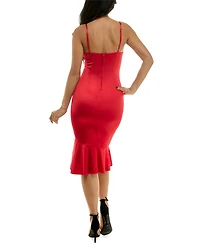 Emerald Sundae Juniors' Strappy Surplice-Neck Ruffled Dress