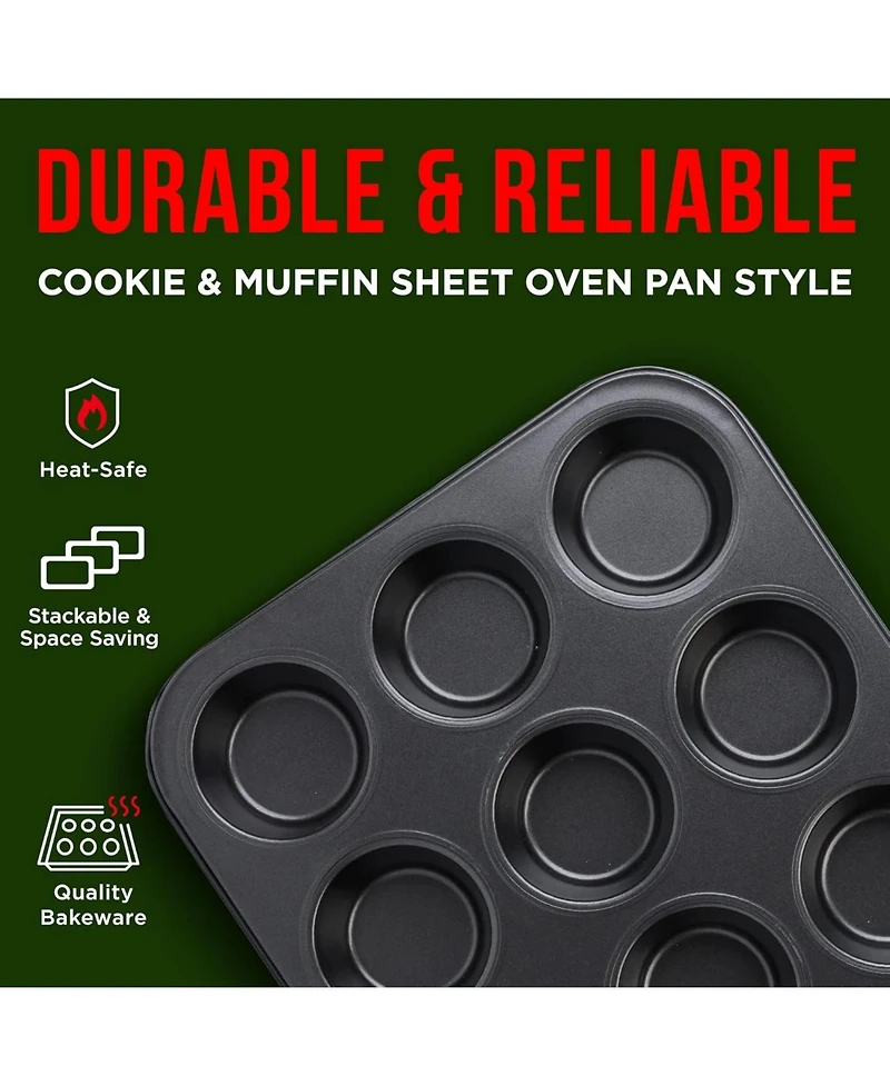 Baking Set – 10 Piece – Deluxe Non Stick Black Coating Inside and Outside – Carbon Steel Bakeware Set – Pfoa Pfos and Ptfe