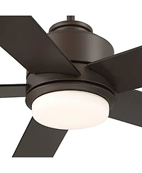 Casa Vieja 52" Grand Palm Indoor Outdoor Ceiling Fan 5 Blade Led Light Remote Control Oil Rubbed Bronze Finish Bedroom Damp Rated
